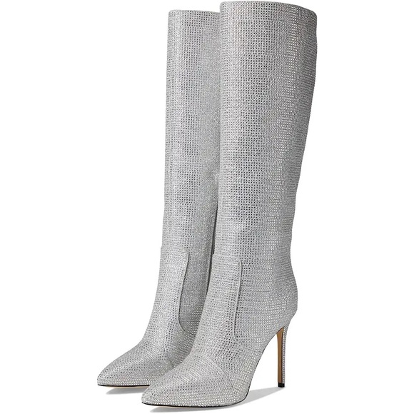 MICHAEL Michael Kors Rue Embellished Glitter Chain-Mesh Knee Boot
SILVER 7M $275 - Picture 1 of 8